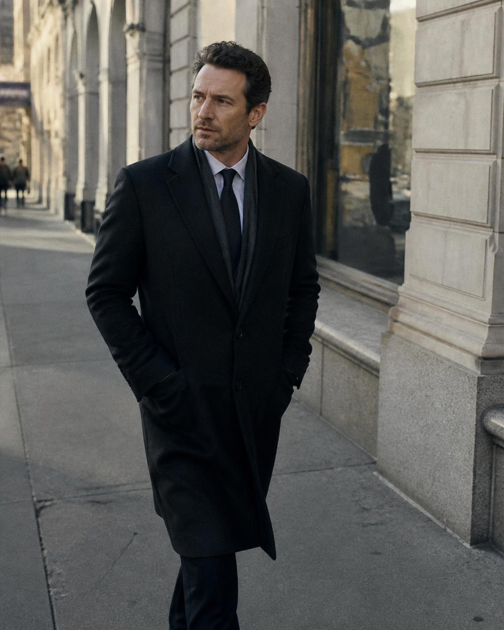 The founder of Mo2vated Inc. walking along a city street in natural morning light